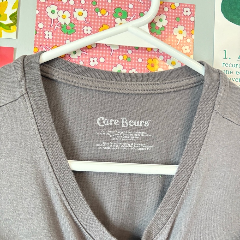 CARE BEARS Y2K Retro Style Grey Rainbow Graphic Nostalgic Cartoon Tee - Picture 6 of 7